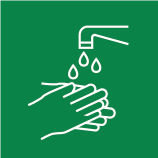 Hände waschen ggf. desinfizieren Hygiene Icon 7