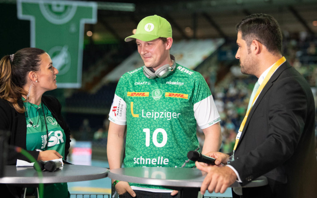 interim Group Leipzig wird neuer Bronzesponsor – Leipziger Handballer übergeben knapp 10.000 Euro an die Aktion #handballerhelfen