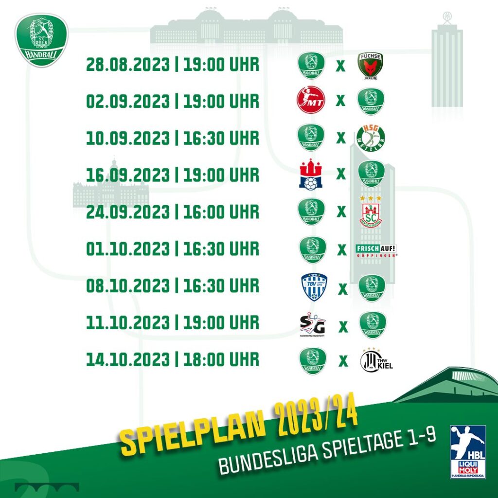 Der neue Spielplan ist da! SC DHfK startet mit Montagsspiel gegen die Füchse