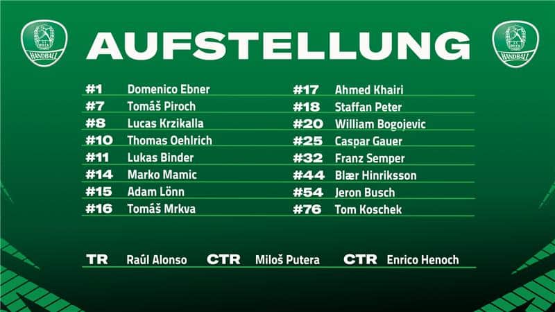 Aufstellung der Heimmannschaft