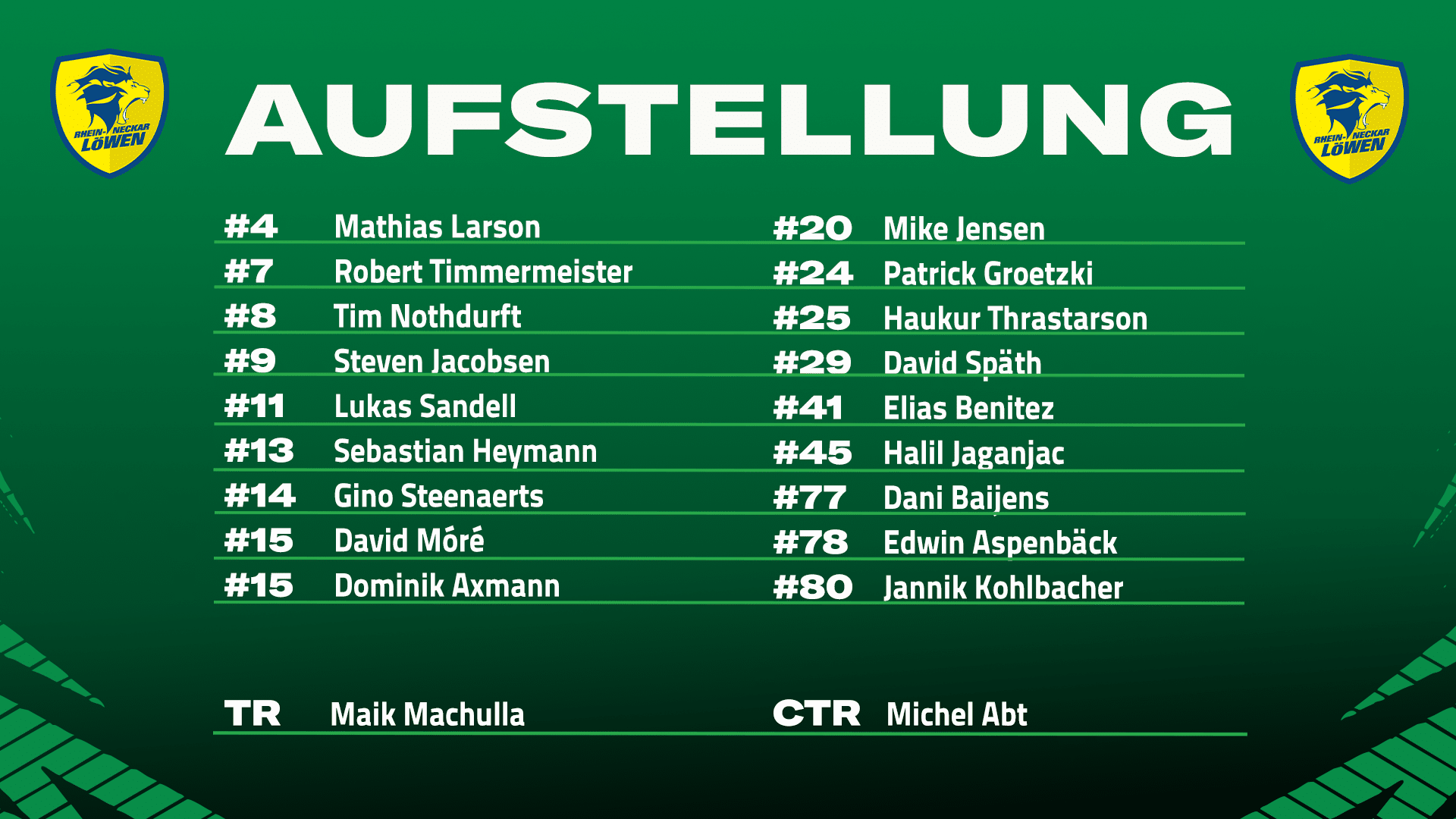 Aufstellung der Gastmannschaft