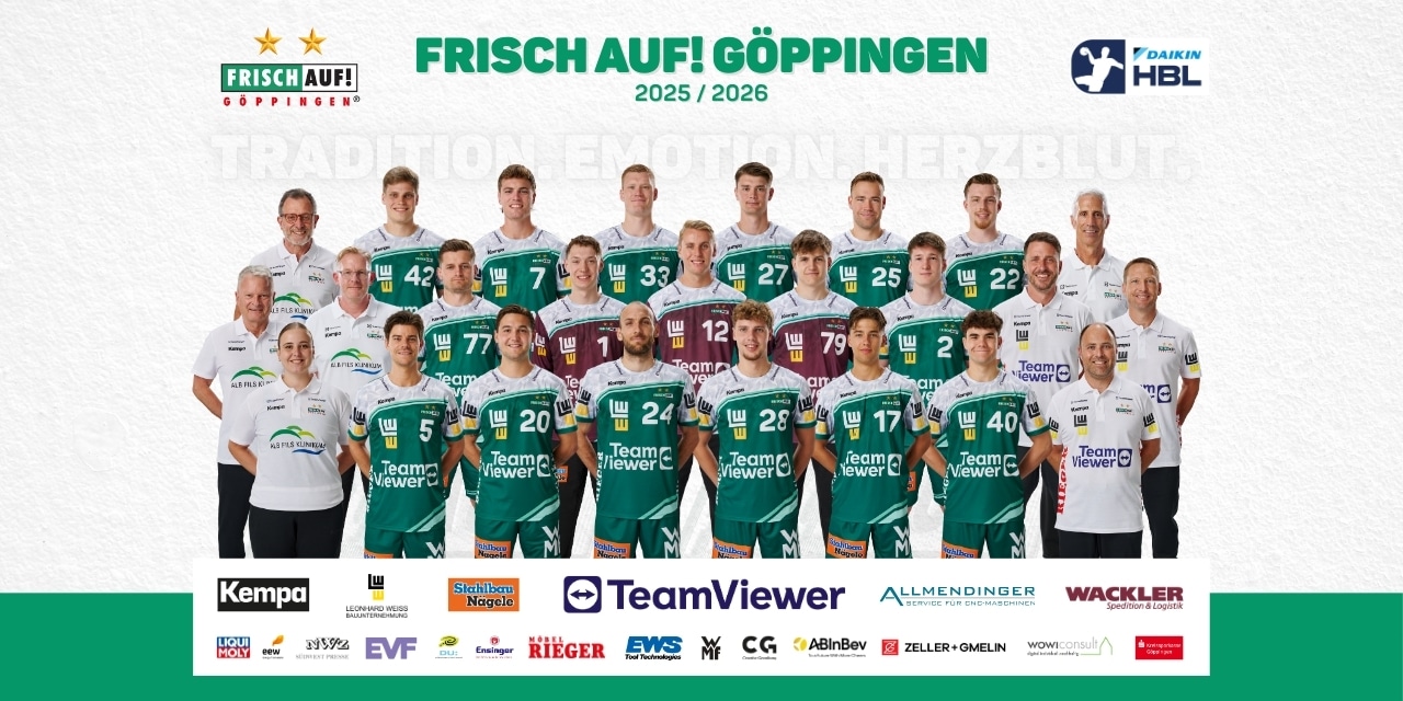 Teamfoto des Gegners – Link zum gegnerischen Mannschaftsprofil auf der DAIKIN HBL-Website