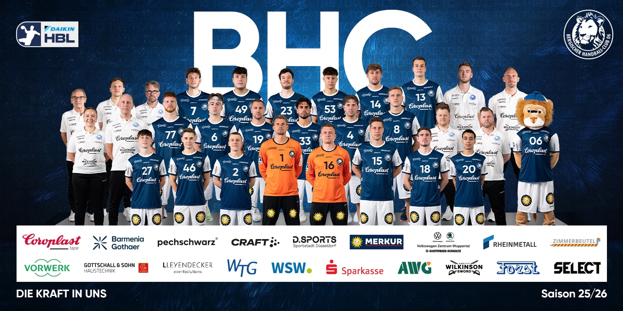 Teamfoto des Gegners – Link zum gegnerischen Mannschaftsprofil auf der DAIKIN HBL-Website