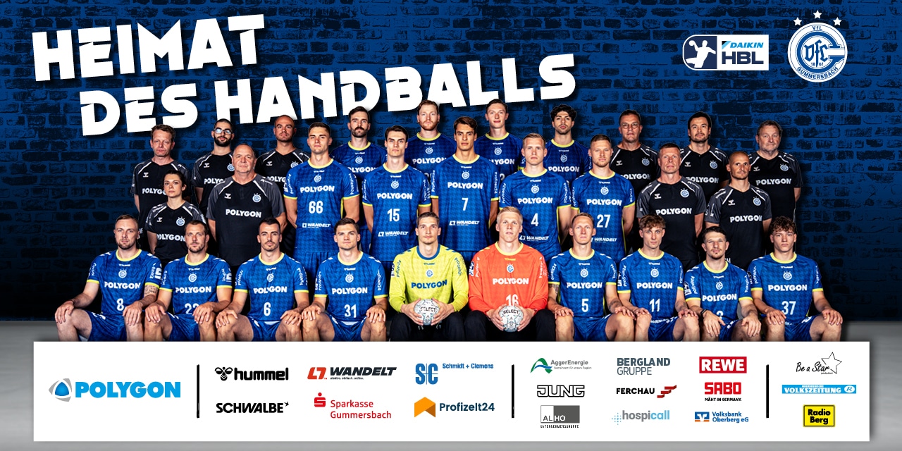 Teamfoto des Gegners – Link zum gegnerischen Mannschaftsprofil auf der DAIKIN HBL-Website